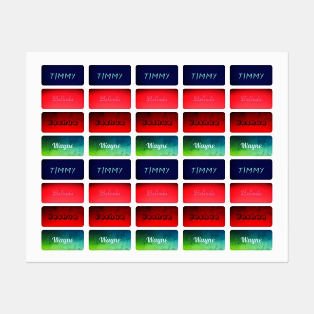 Etiquetas Ferro para as Crianças (Folha)