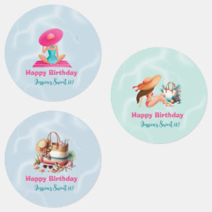 Etiquetas Festa Colorida de Água no Verão Festa de 16 Anos D