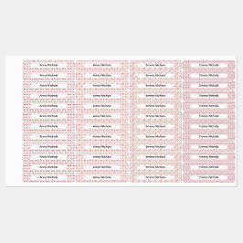 Etiquetas Festive Pink Christmas Patterns Name Labels