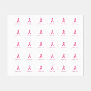 Etiquetas Fita cor-de-rosa para a consciência do cancro da