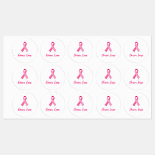 Etiquetas Fita rosa para conscientização do Cancer da mama
