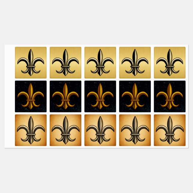 Etiquetas Fleur De Lis Lebels (Folha)