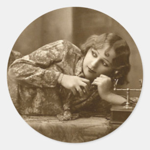 Etiquetas Flirty da menina do Pin-Acima do vintage