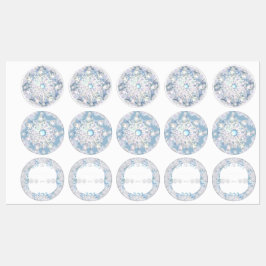 Etiquetas Floco de &neve azul de rendas cerâmico