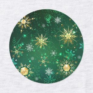 Etiquetas Flocos de neve do Ouro Xmas em segundo plano