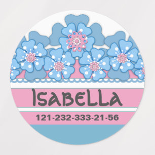 Etiquetas Flor rosa-azul, padrão, flores, azul, rosa