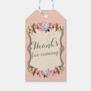 Etiquetas florais de presentes de vintage
