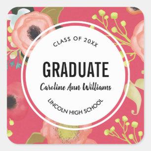 Etiquetas florais modernas da graduação