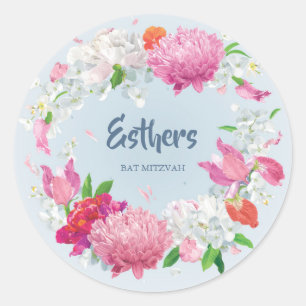 Etiquetas florais personalizadas do círculo