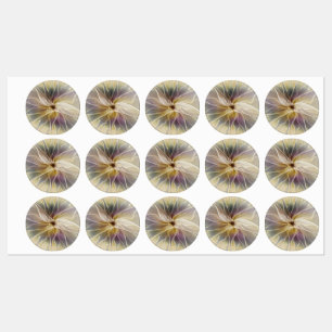 Etiquetas Floral Fantasy Dourada Eggplant Abstrato Art Fract