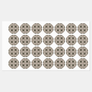 Etiquetas Formas circulares retrô bege e marrom