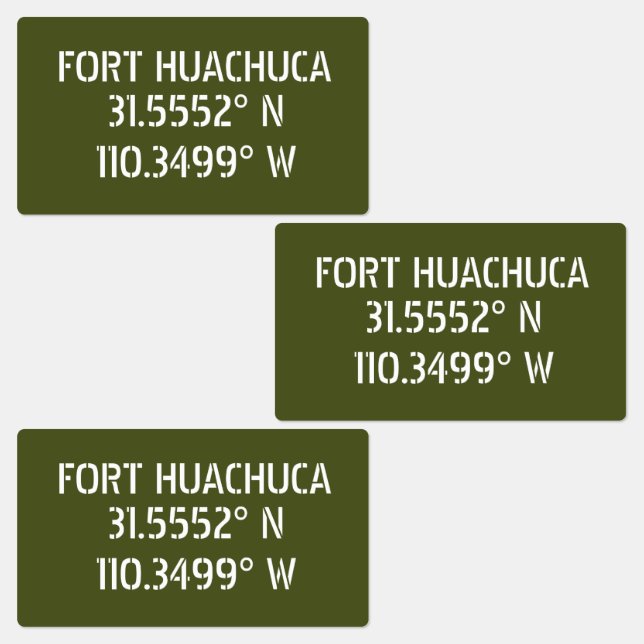 Etiquetas Fort Huachuca Latitude Longitude (Grupo)