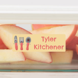 Etiquetas Foto personalizada de um desenho de talheres com g