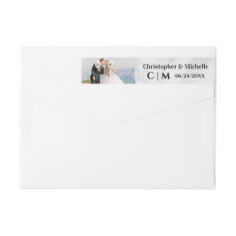 Etiquetas Foto personalizada moderna Monograma Casamento de