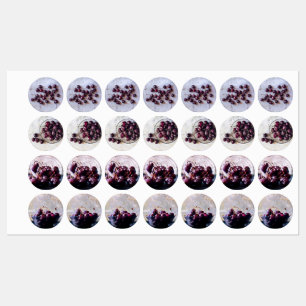 Etiquetas Fotografia de Cerejas Vermelhas Frescas