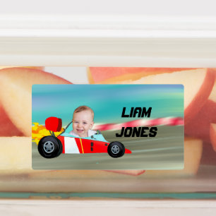 Etiquetas fotografia personalizada do carro de corrida