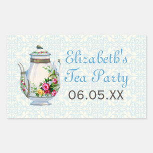 Etiquetas francesas do favor de tea party do