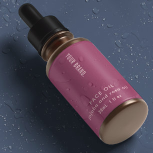 Etiquetas Frasco de Cuidados com a Pele Rosa Amora 1oz 30ml