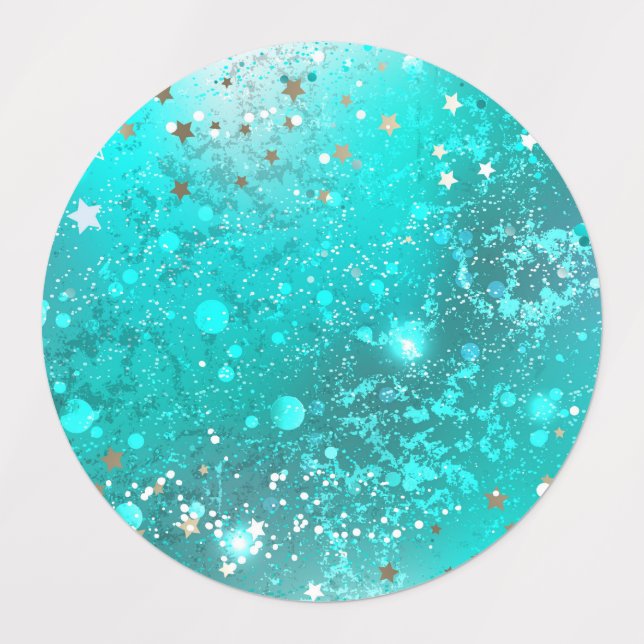 Etiquetas Fundo do Mint Turquoise Foil (Design 1)