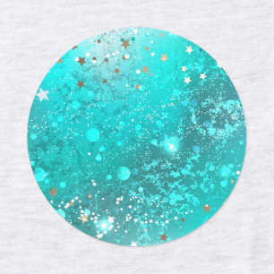 Etiquetas Fundo do Mint Turquoise Foil