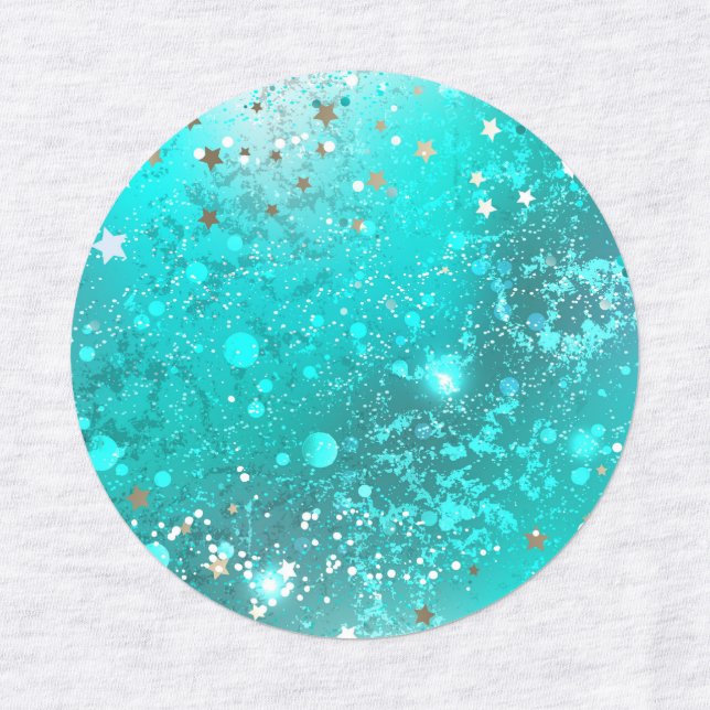 Etiquetas Fundo do Mint Turquoise Foil (Design 1)