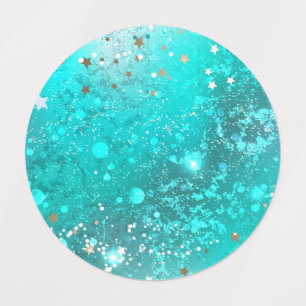 Etiquetas Fundo do Mint Turquoise Foil