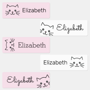 Etiquetas Gatinho de Cartoon Gatinho Kawaii Gato Personaliza
