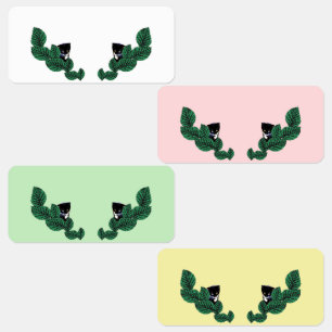 Etiquetas Gatinhos com Folhas