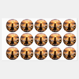 Etiquetas Gato no Cais ao Pôr do Sol