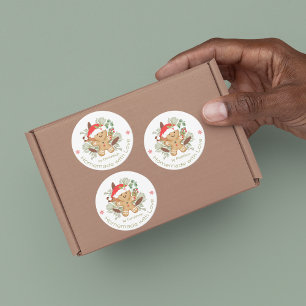 Etiquetas Gingerbird Man Homemade Love Comida de Natal