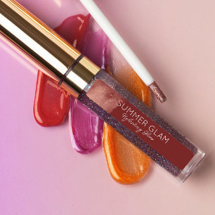 Etiquetas Glamor Moderno Lipstick Lip Gloss Red Maroon
