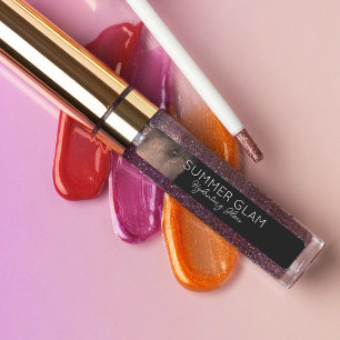 Etiquetas Glamor Moderno Lipstick Lip Gloss Rótulo Preto