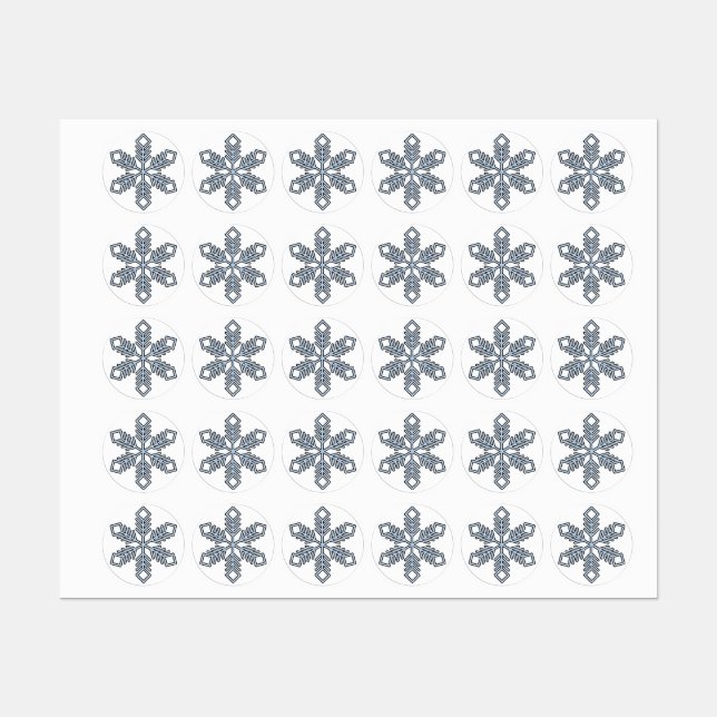 Etiquetas Glitter Snowflake - Baby Blue Branches (Folha)