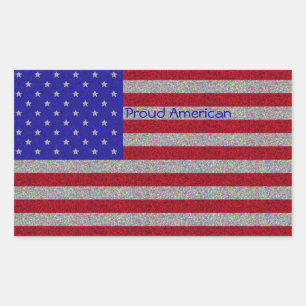 Etiquetas Glittery da bandeira americana