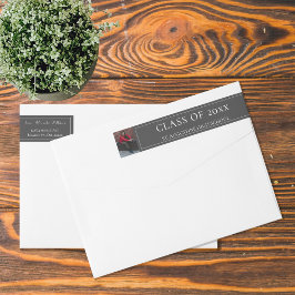 Etiquetas Graduação de fotos minimalista | Endereço de Cinza