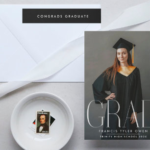 Etiquetas graduação personalizável mínima em preto e branco
