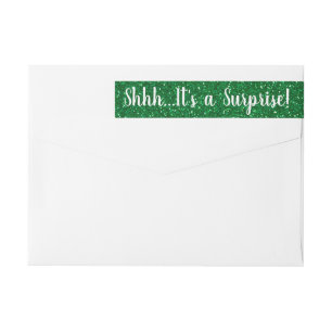 Etiquetas GREEN Glitter SURPRISE Wrap Devolver Rótulos de En