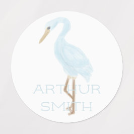 Etiquetas Grua Azul Aquarela