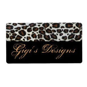 Etiquetas handmade do impressão animal do leopard