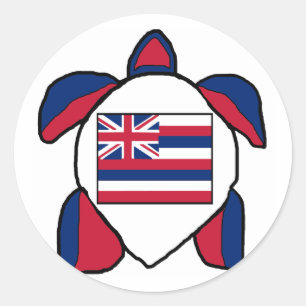 Etiquetas havaianas da bandeira da tartaruga de
