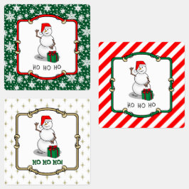Etiquetas Ho Ho Feliz Papais noeis de Natal Bonito Snowman