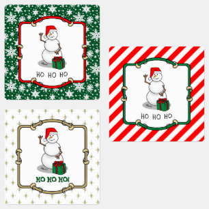 Etiquetas Ho Ho Feliz Papais noeis de Natal Bonito Snowman