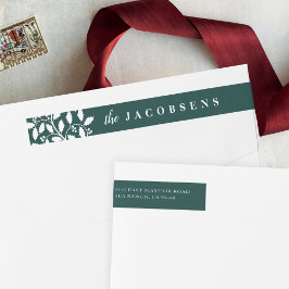 Etiquetas Holly Border | Endereço para devolução de feriados