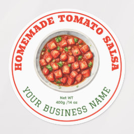 Etiquetas Homemade Tomato Salsa Product Label Waterproof