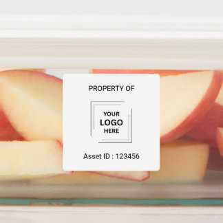 Etiquetas ID do Ativo Logotipo | Propriedade da Empresa Busi