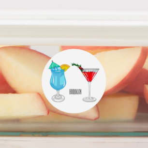 Etiquetas Ilustração de desenho animado coquetel