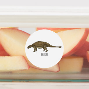 Etiquetas Ilustração de desenho animado de Ankylosaurus