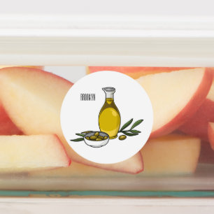 Etiquetas Ilustração de desenho animado de azeite