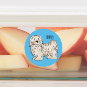 Etiquetas Ilustração de desenho animado de cão Havanês