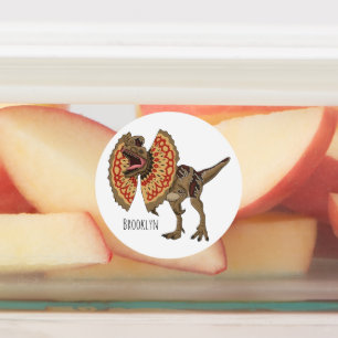 Etiquetas Ilustração de desenho animado de Dilophosaurus